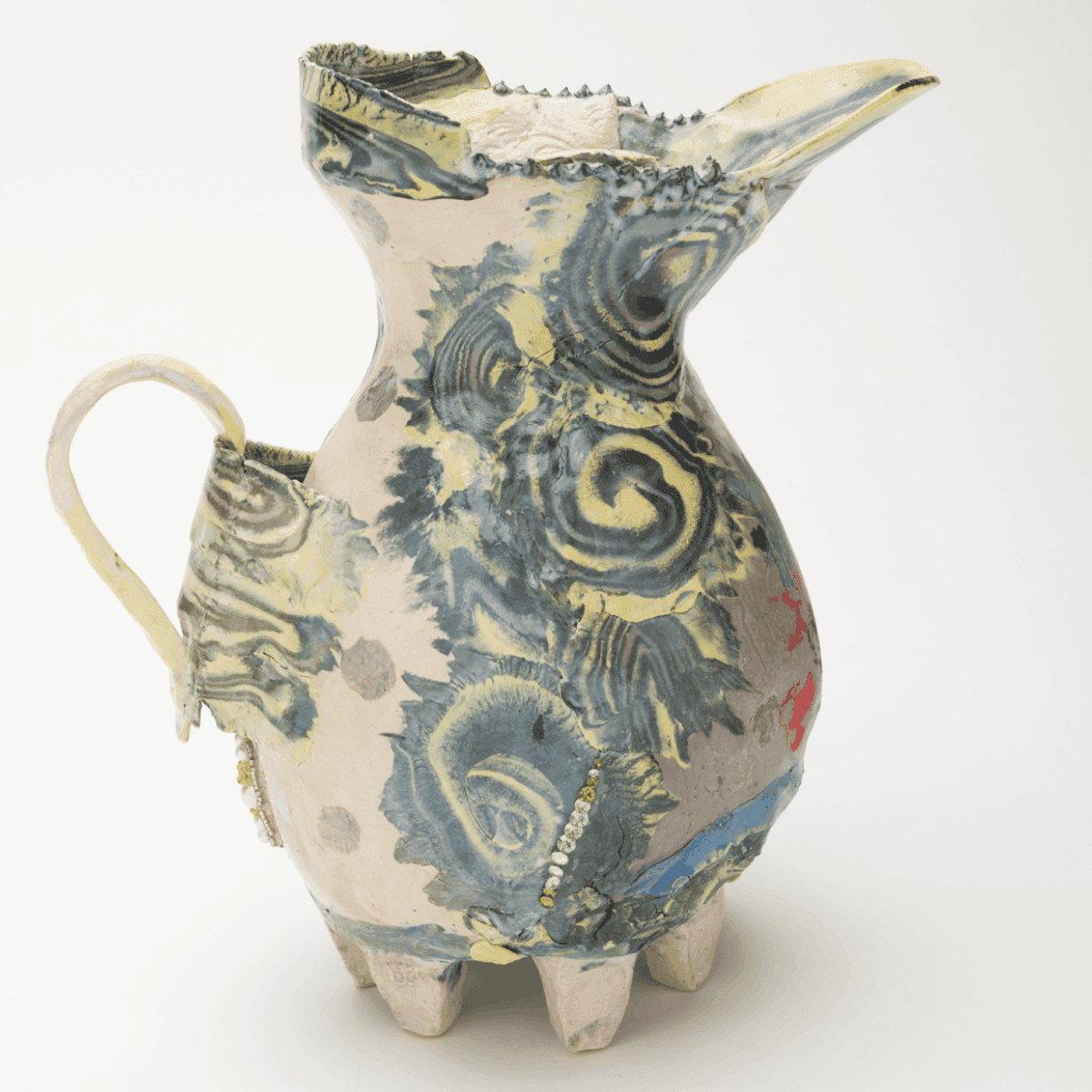 Decorative beaded pitcher